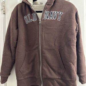 Old Navy Chocolate Brown Kids Zip-Up Hoodie